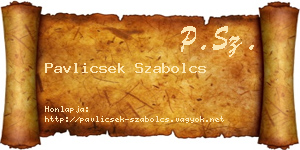 Pavlicsek Szabolcs névjegykártya