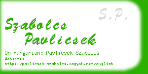 szabolcs pavlicsek business card